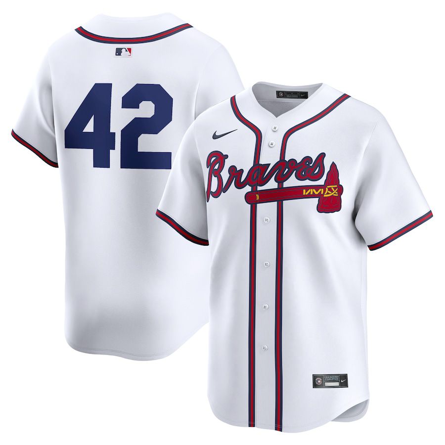 Men Atlanta Braves 42 Jackie Robinson Nike White 2024 Day Home Limited MLB Jersey